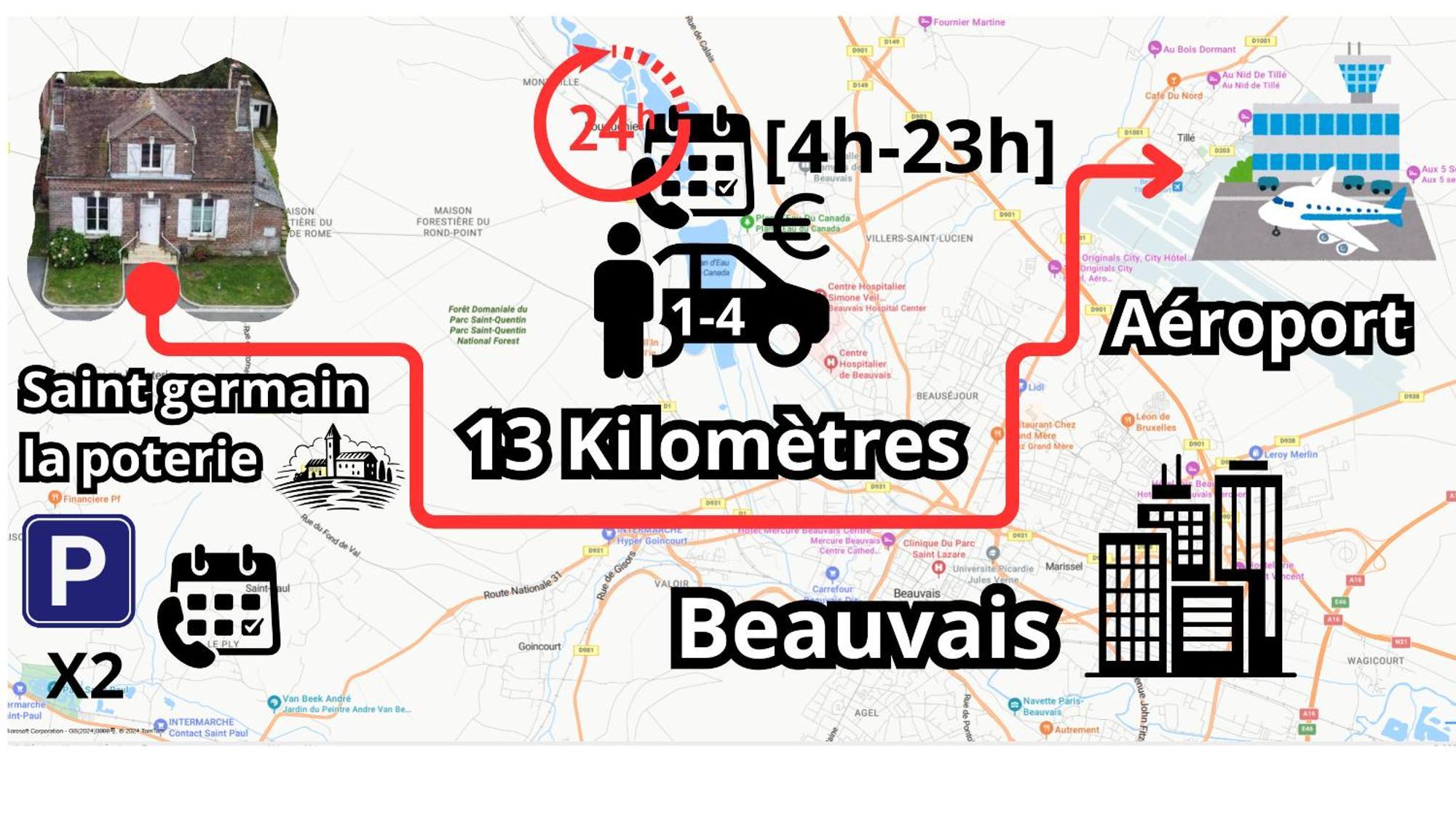 Chambre Calme Et Accueillante 13 Kmtrs Aeroport, Parking Gratuit, Navette Gare Ou Aeroport Saint-Germain-la-Poterie Экстерьер фото